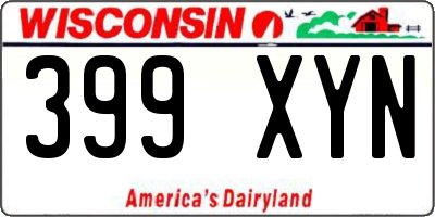 WI license plate 399XYN