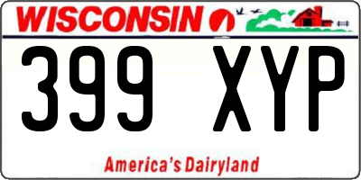 WI license plate 399XYP