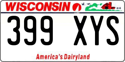 WI license plate 399XYS