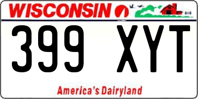 WI license plate 399XYT