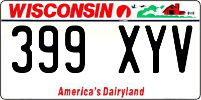 WI license plate 399XYV