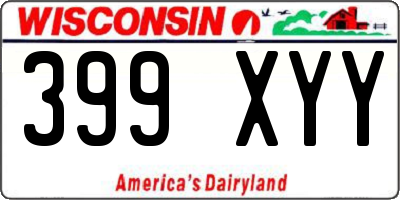 WI license plate 399XYY
