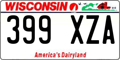 WI license plate 399XZA