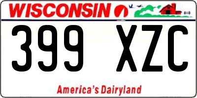 WI license plate 399XZC