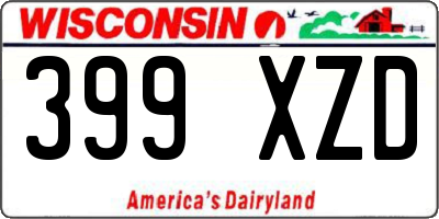 WI license plate 399XZD