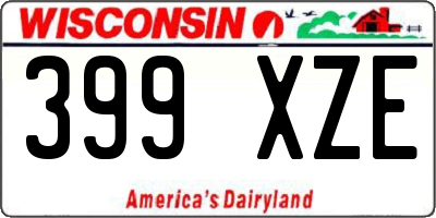 WI license plate 399XZE
