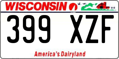 WI license plate 399XZF