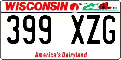 WI license plate 399XZG