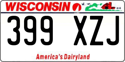 WI license plate 399XZJ