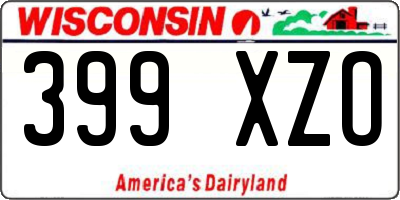 WI license plate 399XZO