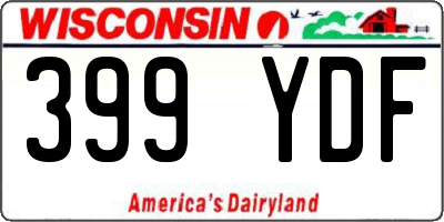 WI license plate 399YDF