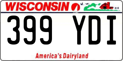 WI license plate 399YDI