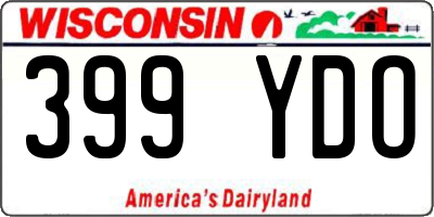 WI license plate 399YDO
