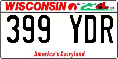 WI license plate 399YDR