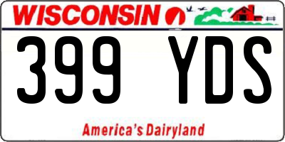 WI license plate 399YDS