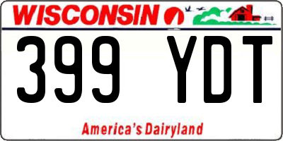 WI license plate 399YDT
