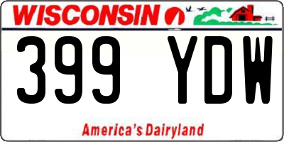 WI license plate 399YDW