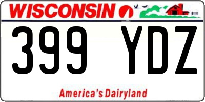 WI license plate 399YDZ