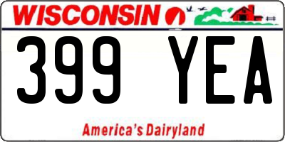 WI license plate 399YEA