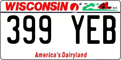 WI license plate 399YEB