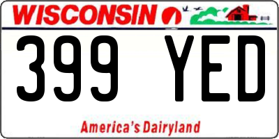 WI license plate 399YED