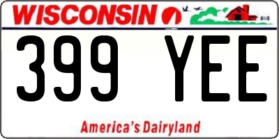 WI license plate 399YEE