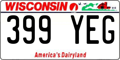 WI license plate 399YEG