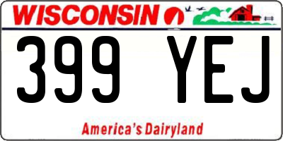 WI license plate 399YEJ