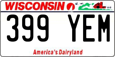 WI license plate 399YEM