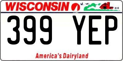 WI license plate 399YEP
