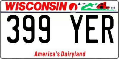 WI license plate 399YER
