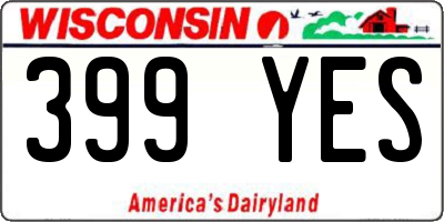 WI license plate 399YES