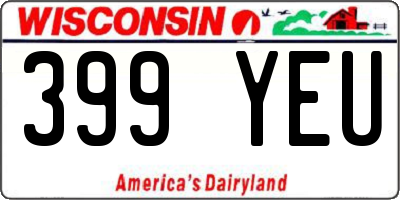 WI license plate 399YEU