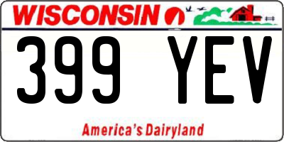 WI license plate 399YEV