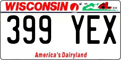 WI license plate 399YEX