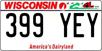 WI license plate 399YEY