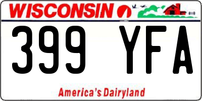WI license plate 399YFA