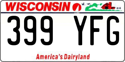 WI license plate 399YFG