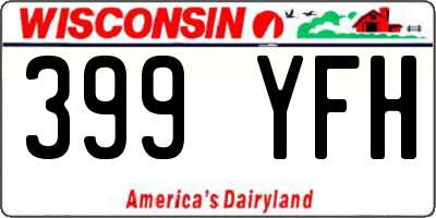 WI license plate 399YFH