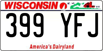 WI license plate 399YFJ