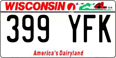 WI license plate 399YFK