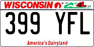 WI license plate 399YFL