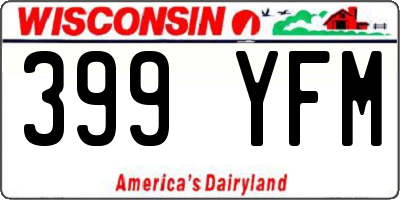 WI license plate 399YFM