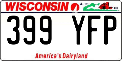 WI license plate 399YFP