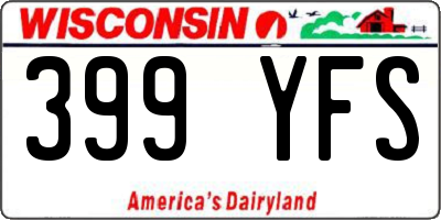 WI license plate 399YFS
