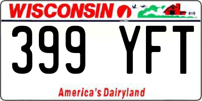WI license plate 399YFT