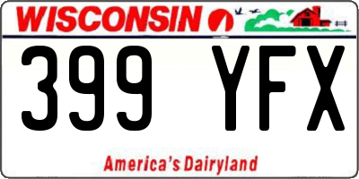 WI license plate 399YFX