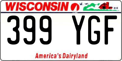 WI license plate 399YGF