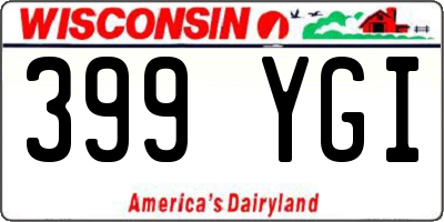 WI license plate 399YGI