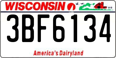 WI license plate 3BF6134